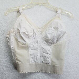Underscore Womens Long Line Bra Size‎ 40B Vintage 70s High End Bustier White